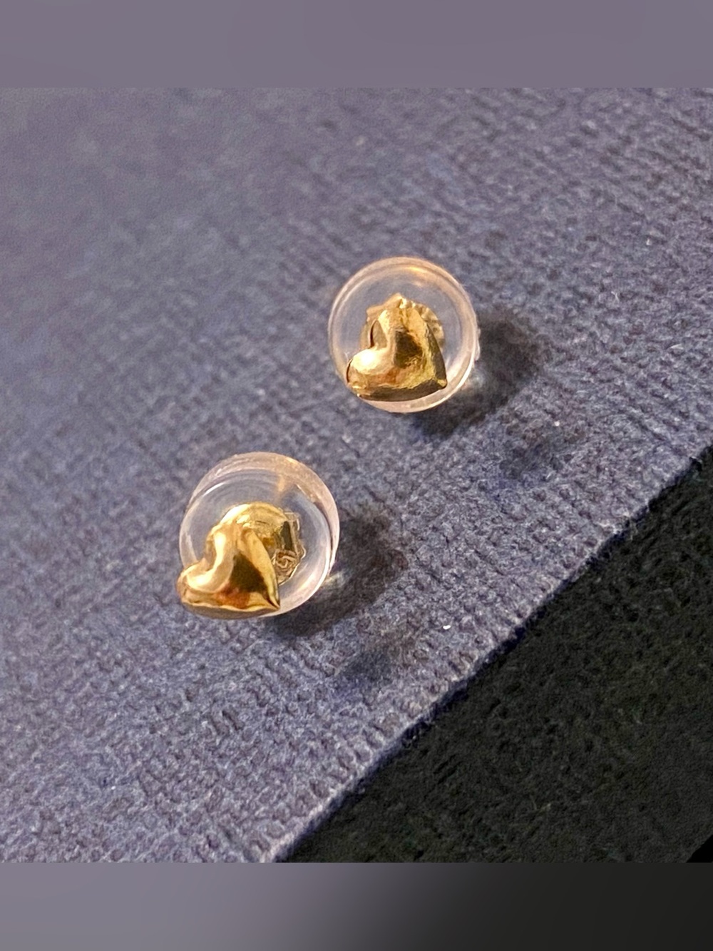 18 K Gold Heart Stud Earrings for newborn babies 👶